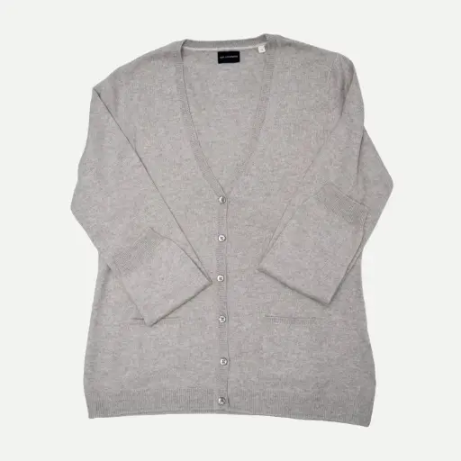 Gilet cardigan cachemire col V a boutons avec poche